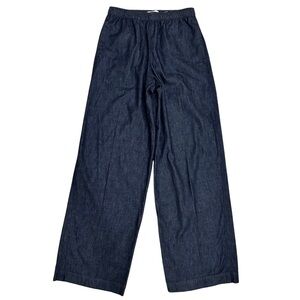 Vince Denim Wide Leg Drawstring Pants SZ Medium Dark Blue Casual Travel NWT $425
